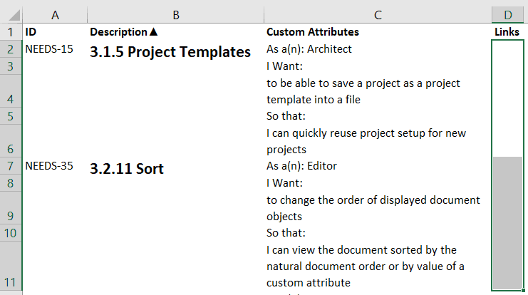 Export requirements with coverage gaps to Excel Export requirements with coverage gaps to Excel