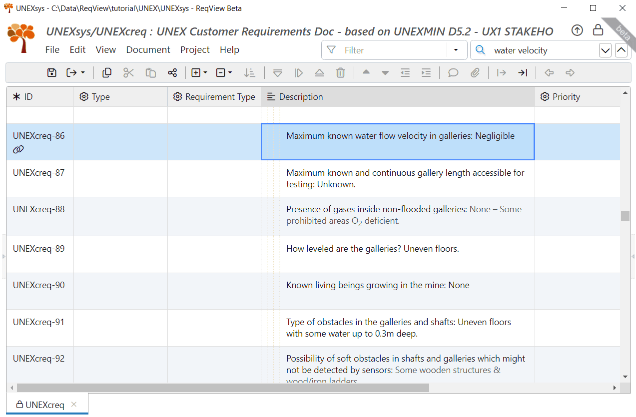 Search requirements keywords in ReqView Search requirements keywords in ReqView