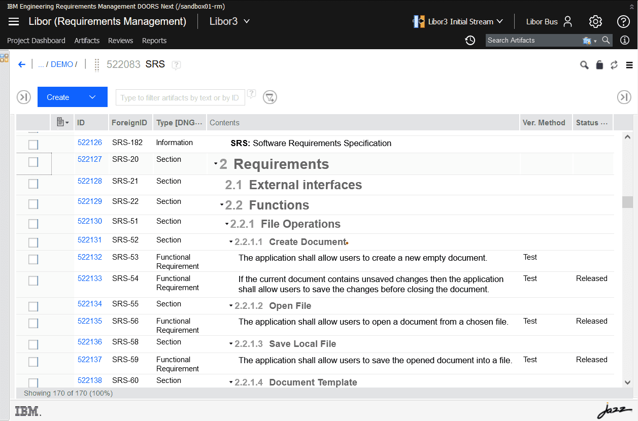 Open Software Requirements Specification (SRS) exported from ReqView in IBM DOORS Next Generation (DNG) Open Software Requirements Specification (SRS) exported from ReqView in IBM DOORS Next Generation (DNG)