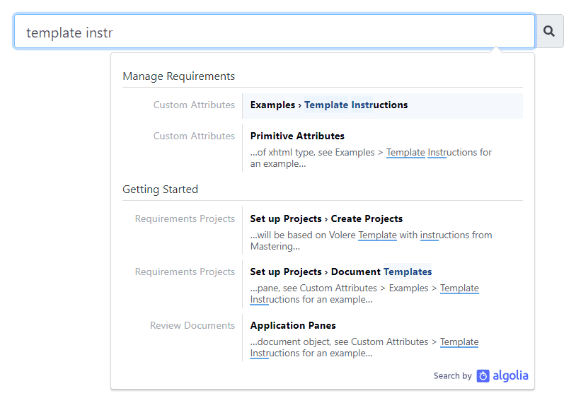 Documentation search in ReqView Documentation search in ReqView