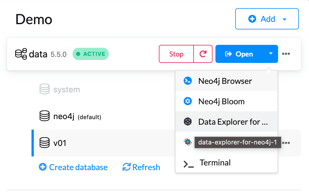 Open Data Explorer from Neo4j Desktop Open Data Explorer from Neo4j Desktop