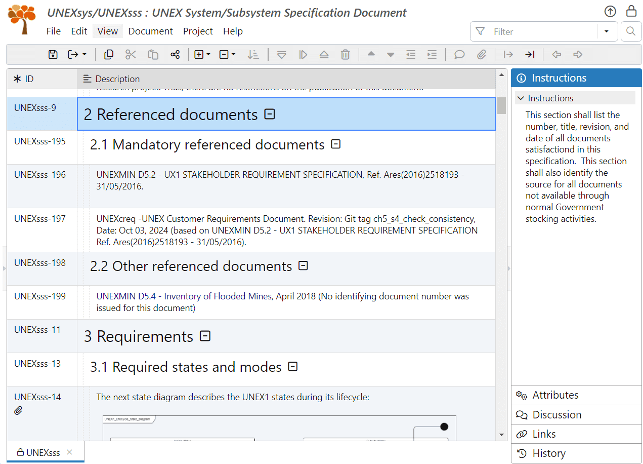 List referenced documents for the UNEX System Specification in ReqView List referenced documents for the UNEX System Specification in ReqView