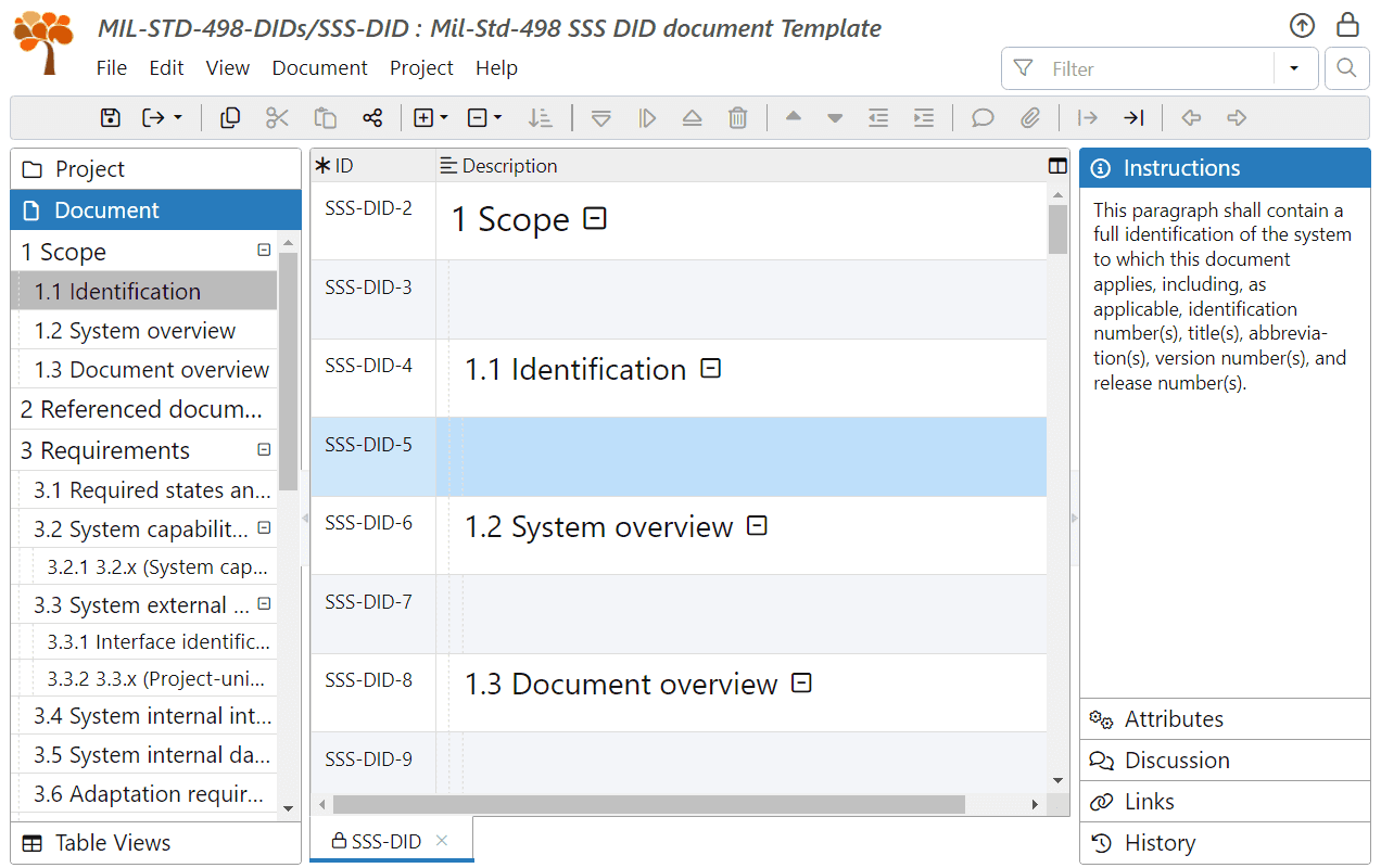MIL-STD-498 SSS DID imported into ReqView MIL-STD-498 SSS DID imported into ReqView