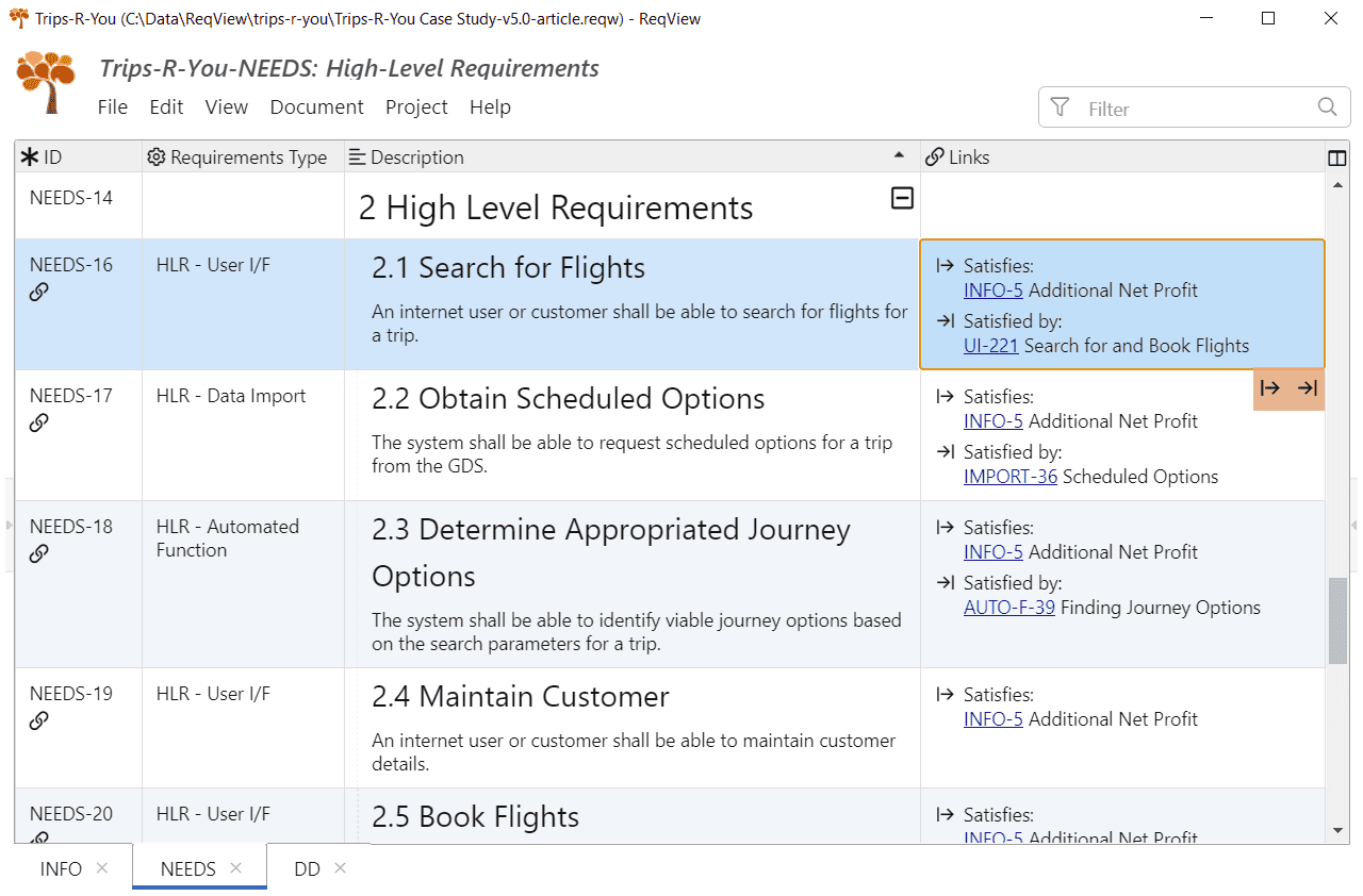 Requirements traceability matrix imported from Excel to ReqView Requirements traceability matrix imported from Excel to ReqView