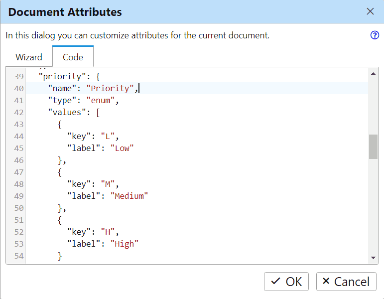 Custom Attributes dialog in ReqView with JSON configuration Custom Attributes dialog in ReqView with JSON configuration
