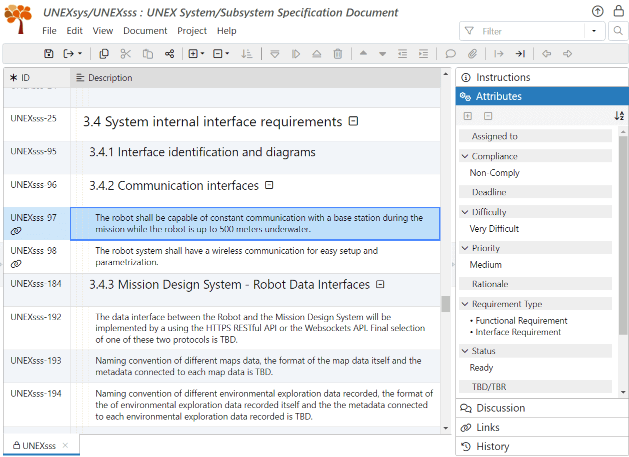 Display values of custom attributes for the selected requirement in ReqView Display values of custom attributes for the selected requirement in ReqView
